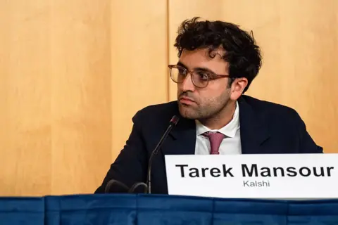 Bloomberg via Getty Images Tarek Mansour, co-founder of Kalshi, during a joint SEC-CFTC roundtable at SEC headquarters in Washington, DC, US, on Monday, Sept. 29, 2025.
